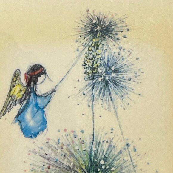 Vintage Signed Rafael Angel Ceramic Wall Art With Wooden Frame - Picture 3 of 16